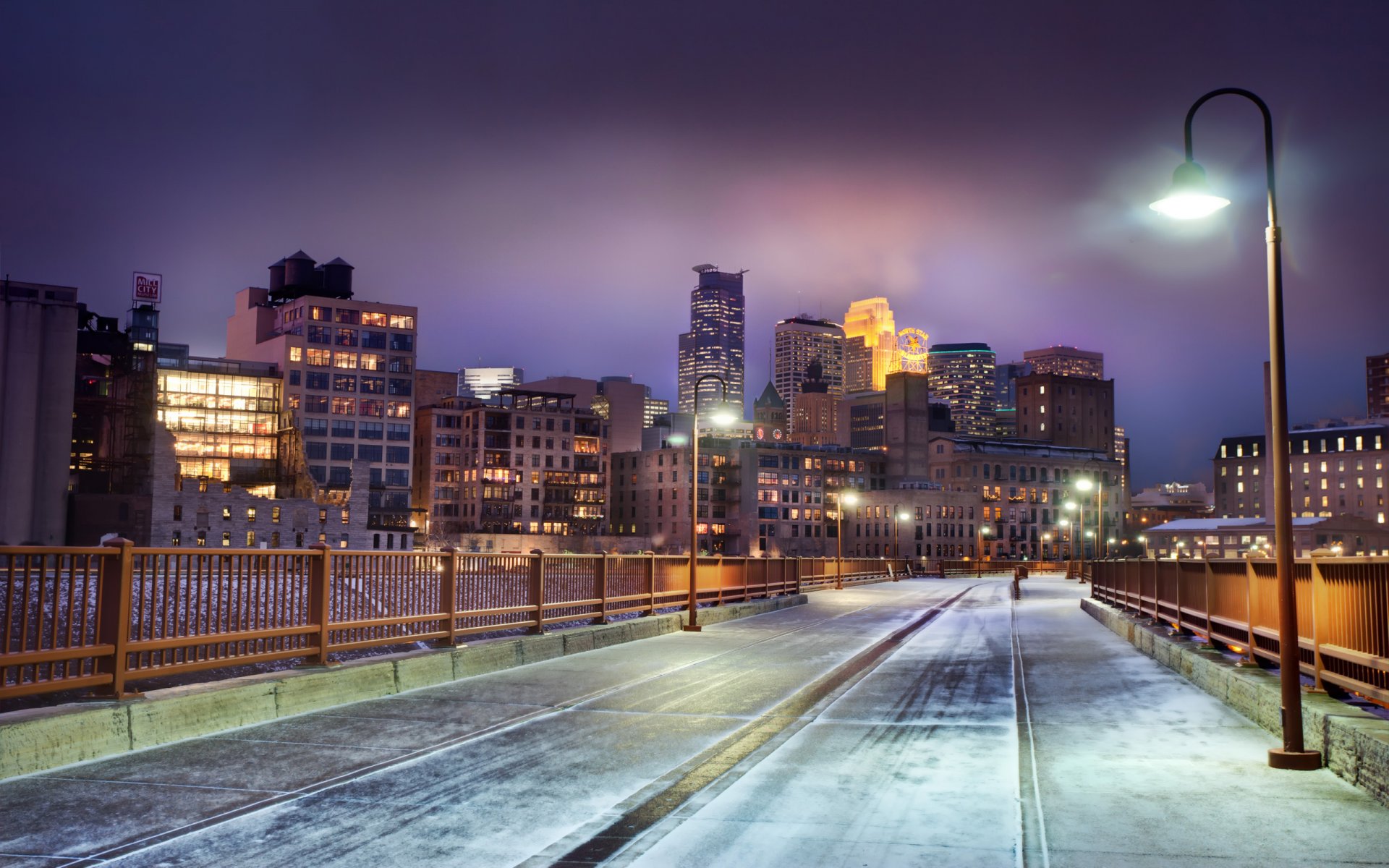 vereinigte staaten von amerika minnesota minneapolis skyline bei nacht schnee winter nacht winter