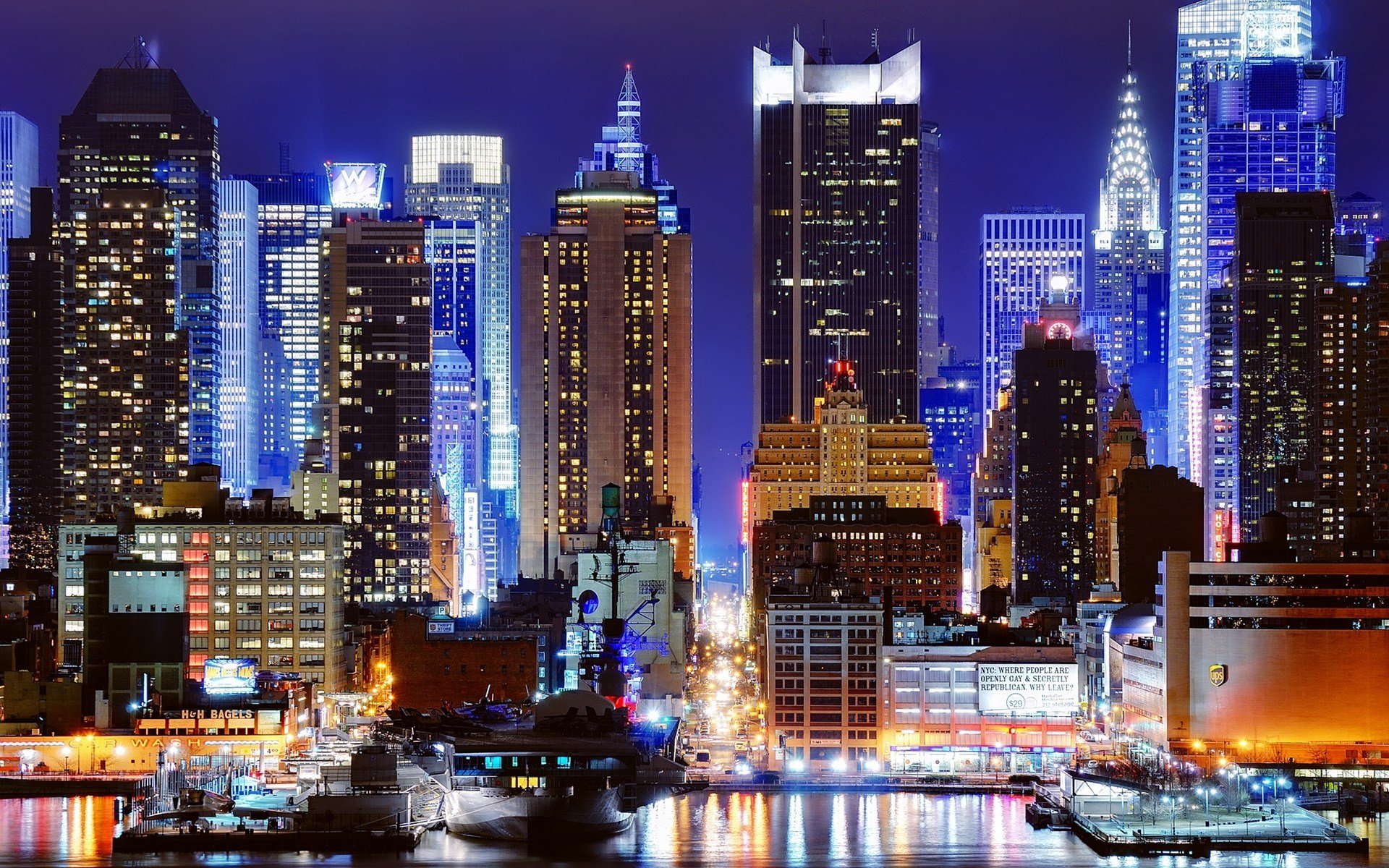 45th street night times square manhattan new york light