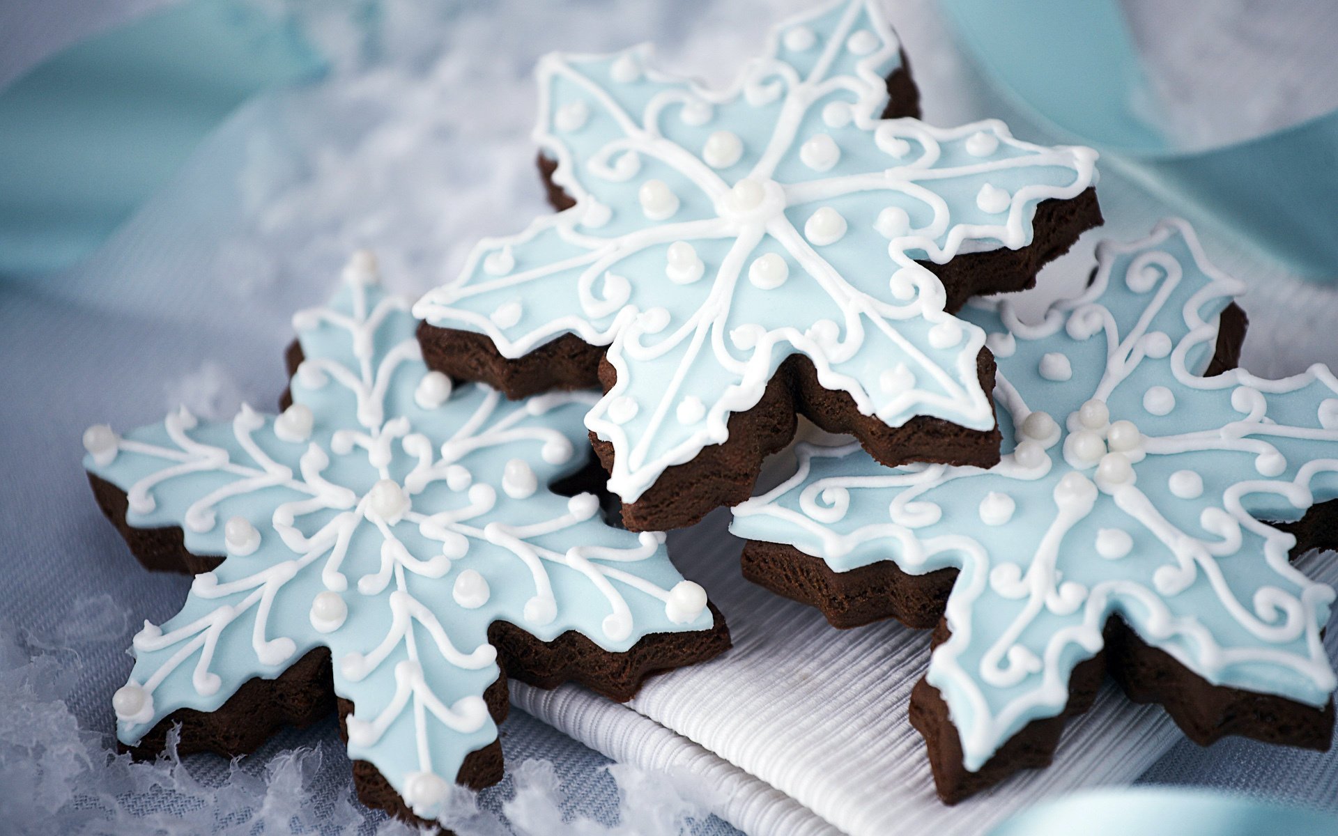 galletas año nuevo glaseado postre copos de nieve