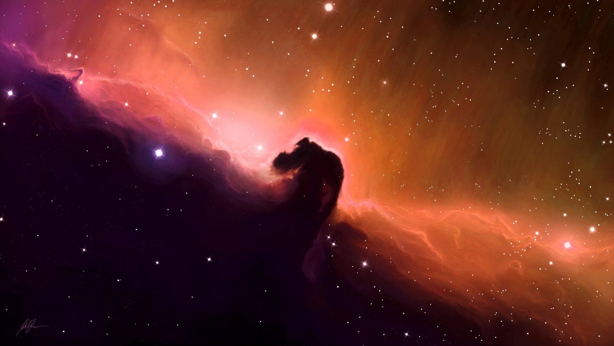 horse head art space nebula star