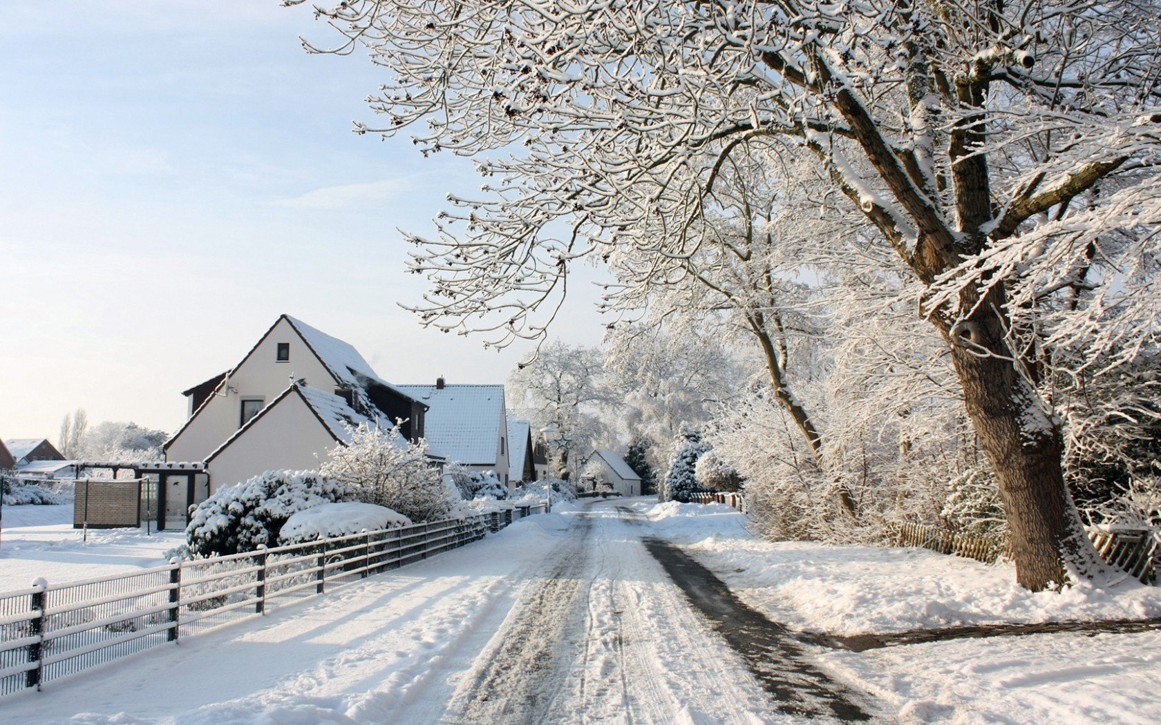 pueblo invierno carretera