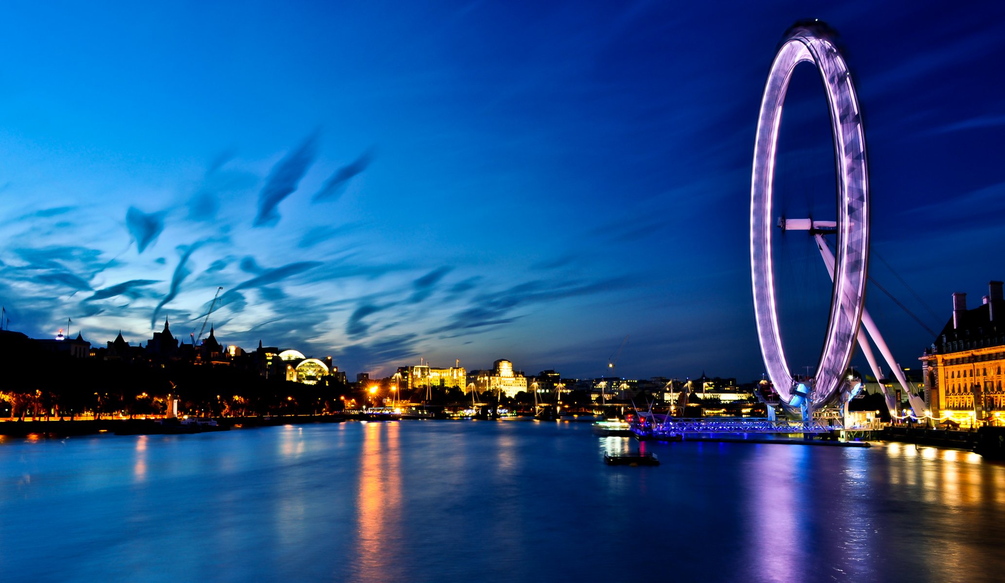 london eye rzeka thames anglia londyn wielka brytania