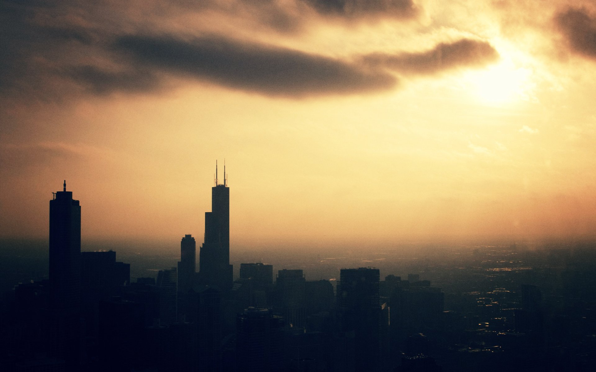 ciudad metrópolis edificios fondos de pantalla puesta de sol noche