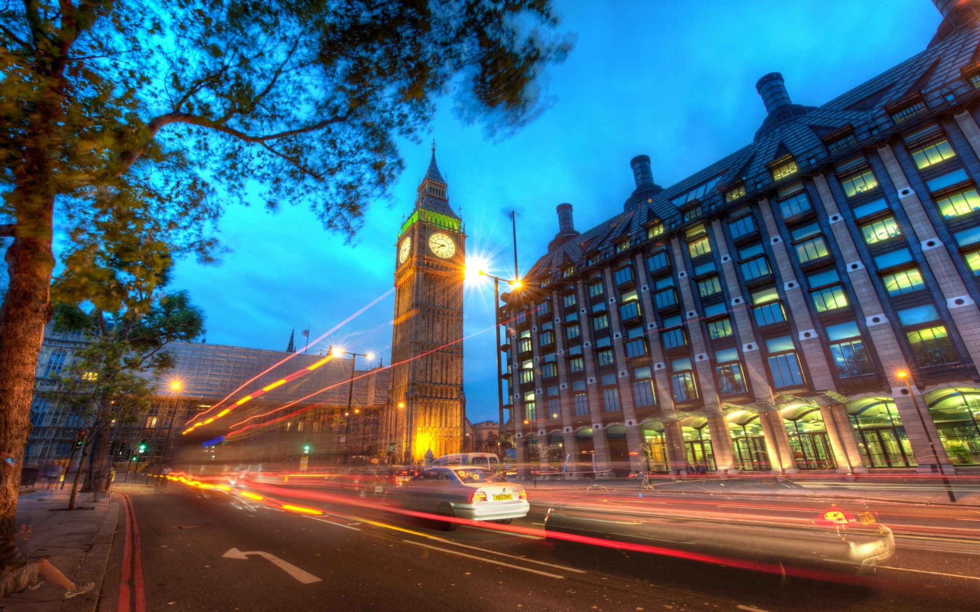 big ben au crépuscule londres nuit lumières route