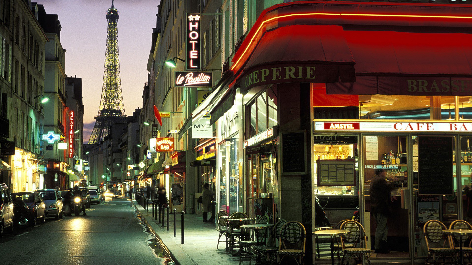 paris straße abend paris hintergrundbilder frankreich