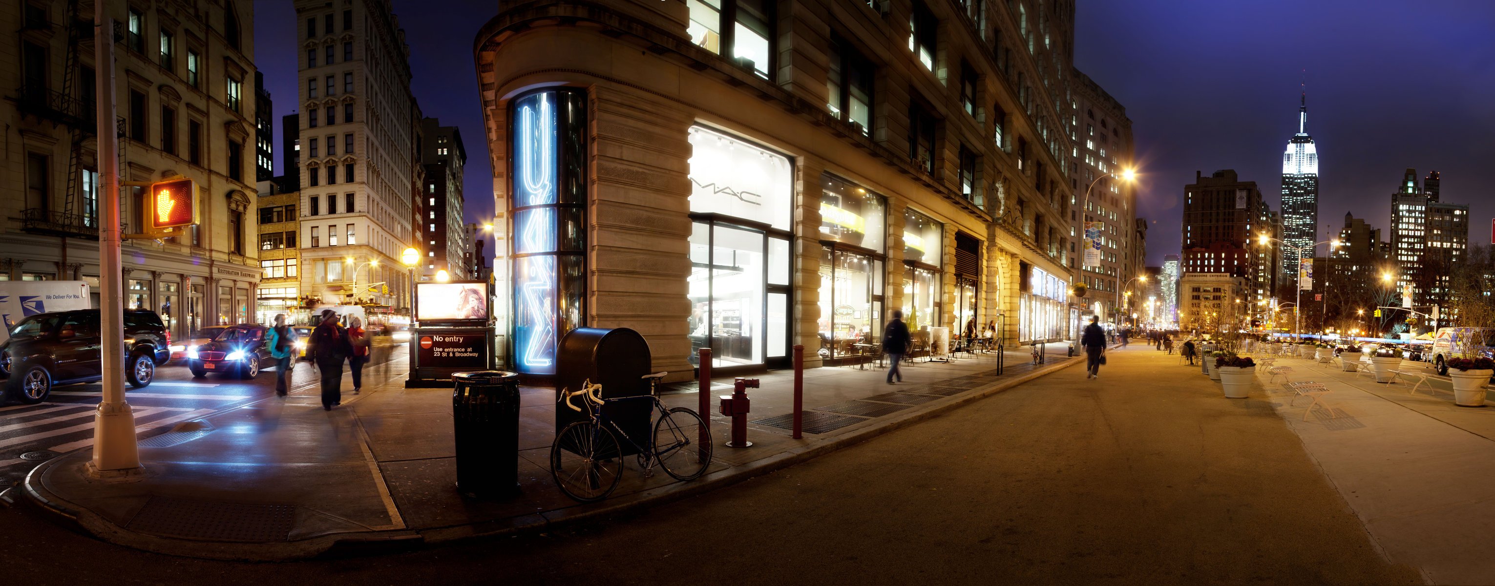 new york usa madison square park square panoramic night