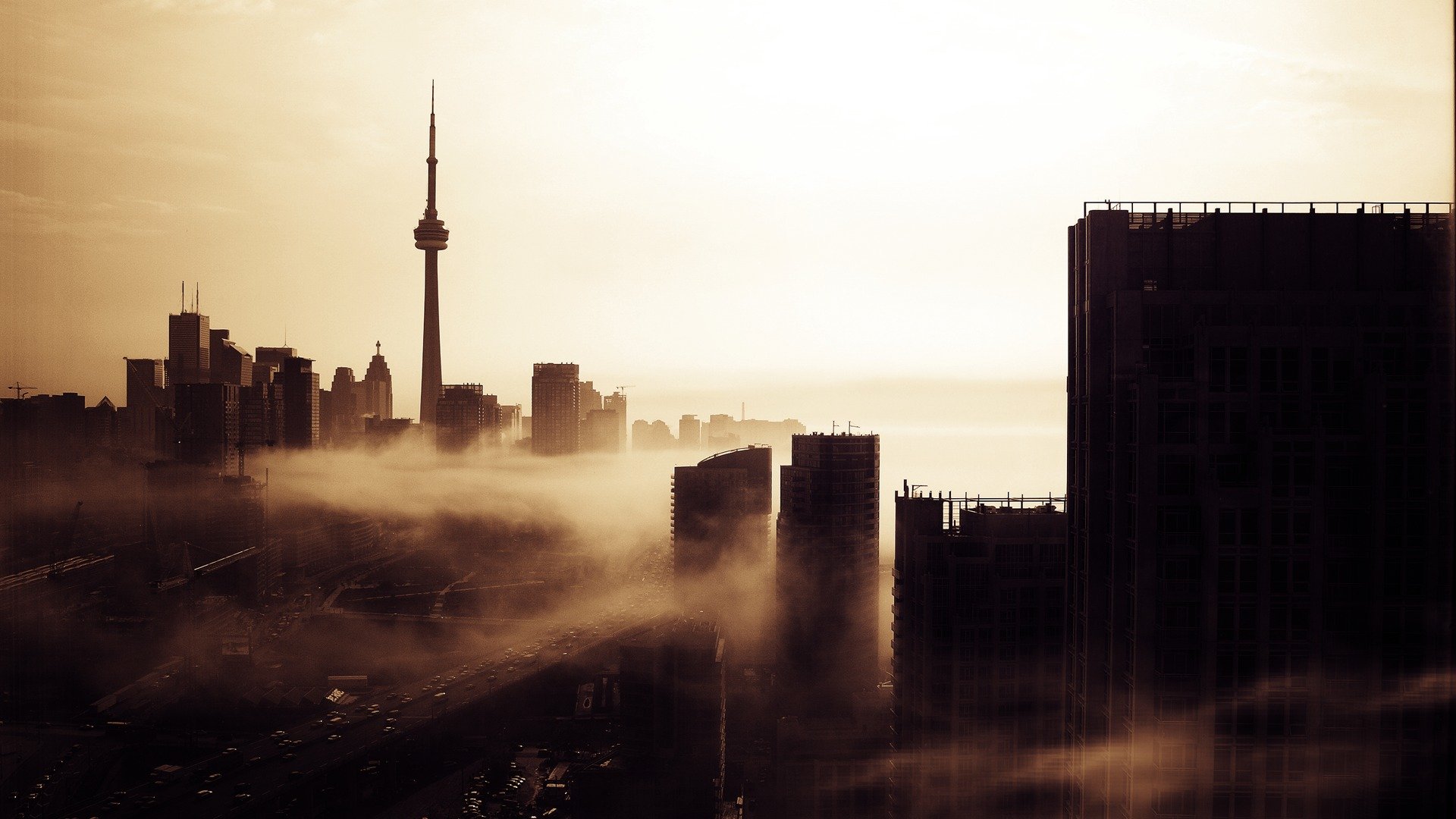 canada toronto città metropoli szdania costruzioni case strade traffico sfondi