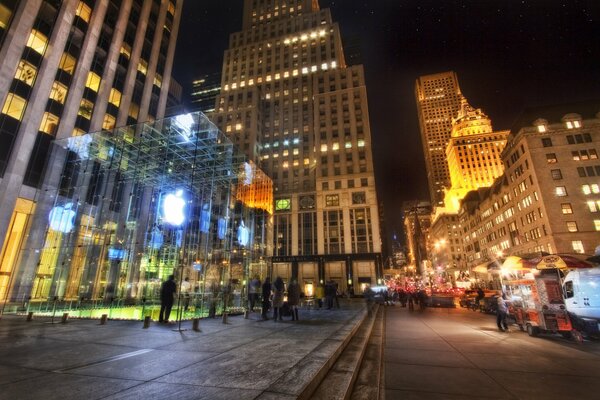 Noche de nueva York, vista de Manhattan