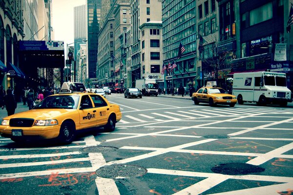 Die geschäftigen Straßen von New York City