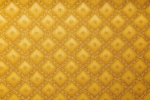 Texture de tapisserie d ameublement jaune avec motif floral