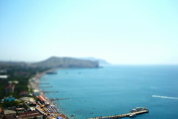 The embankment of the Pike perch in the Crimea sea