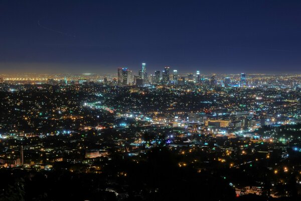 The center of California at night in lights