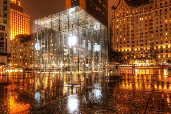 Publicité Apple rues nocturnes de New York