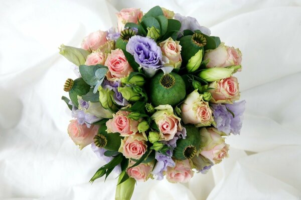 Bouquet of flowers on a white background