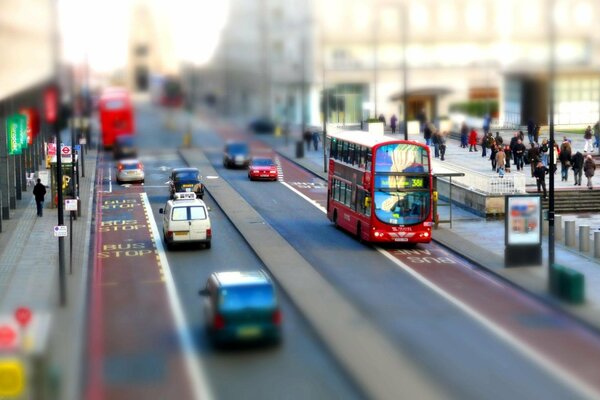 London street with double-decker bus