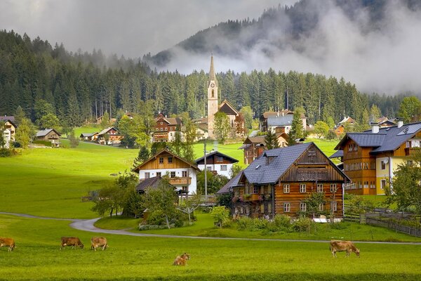 A small mountain Austrian village