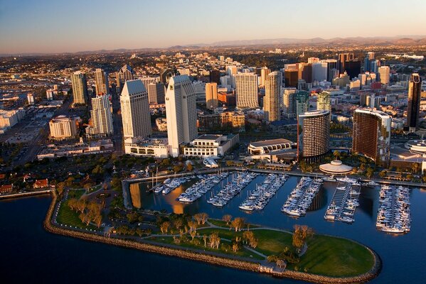 Vue aérienne de la ville en Californie