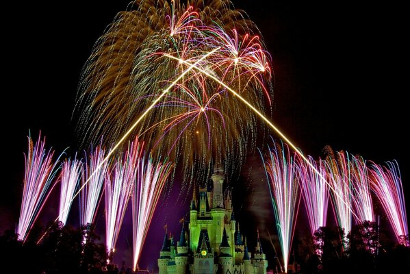 Festeggia con bellissimi fuochi d artificio di notte