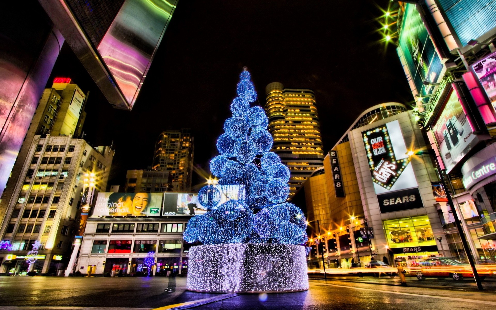 árbol de navidad año nuevo ciudad