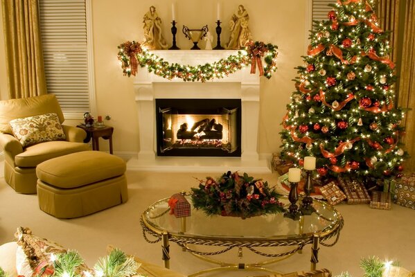 Christmas tree, a bright home holiday