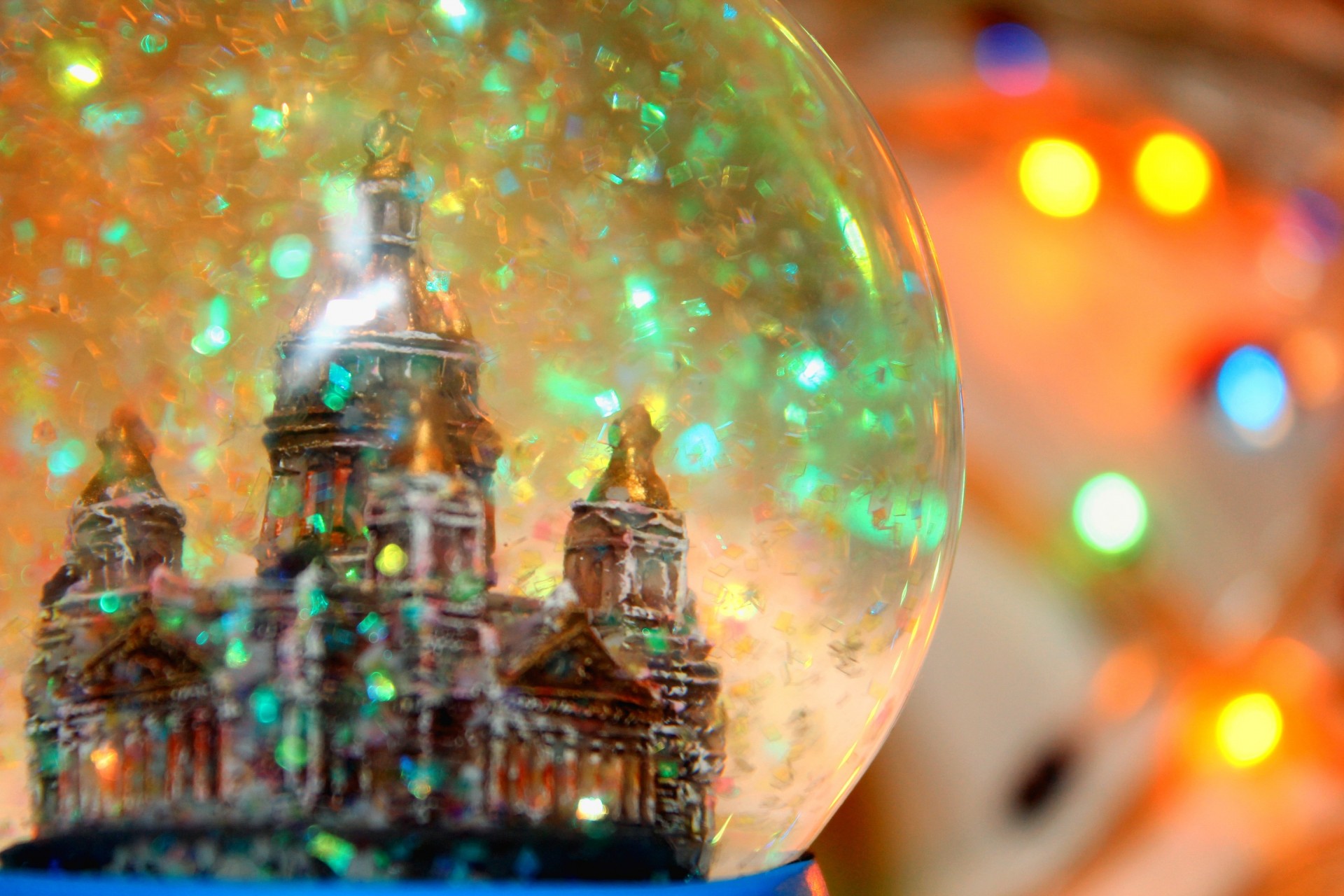 cattedrale gioia natale capodanno globo di neve vacanza paillettes attesa ghirlanda