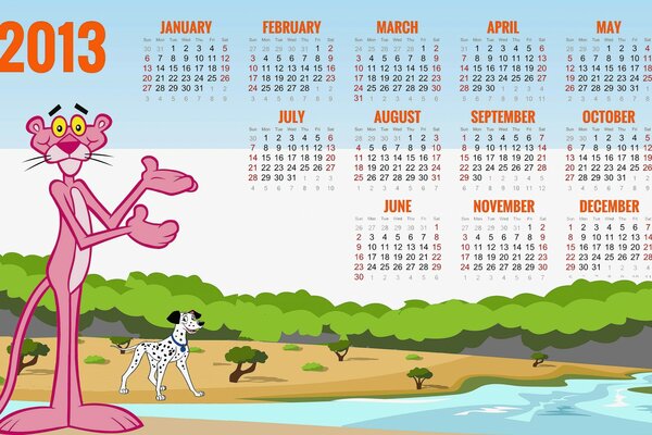 Calendrier pour l année 2013 avec les personnages de dessins animés Disney