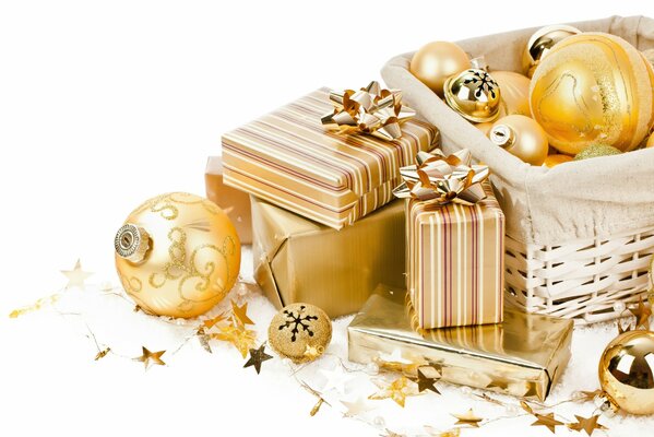 Gold boxes for decoration