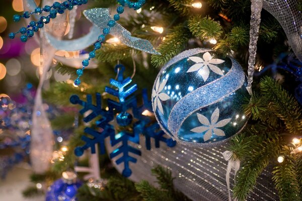 Décorations pour l arbre de Noël bleu ciel