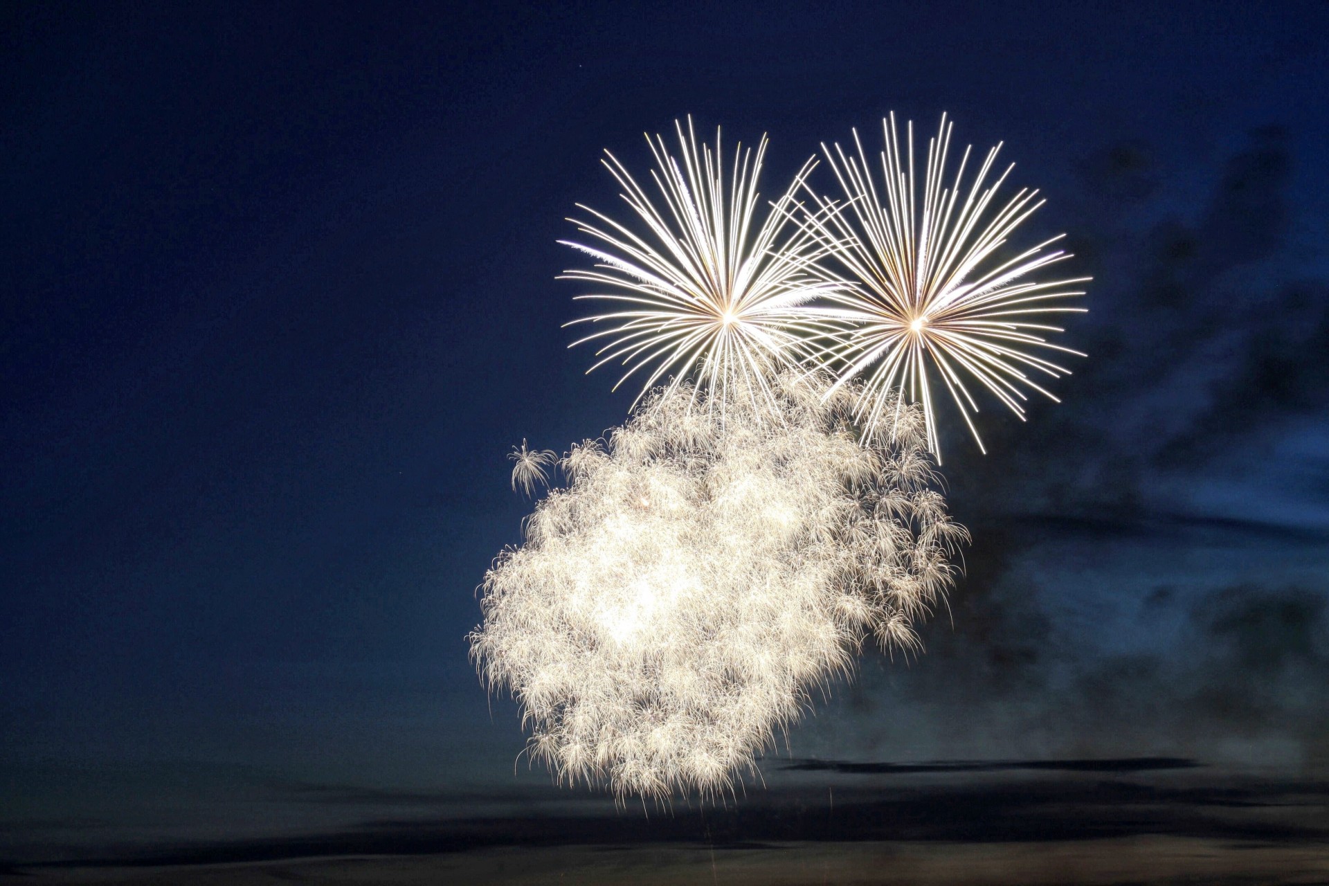 fuegos artificiales blancos vacaciones noche