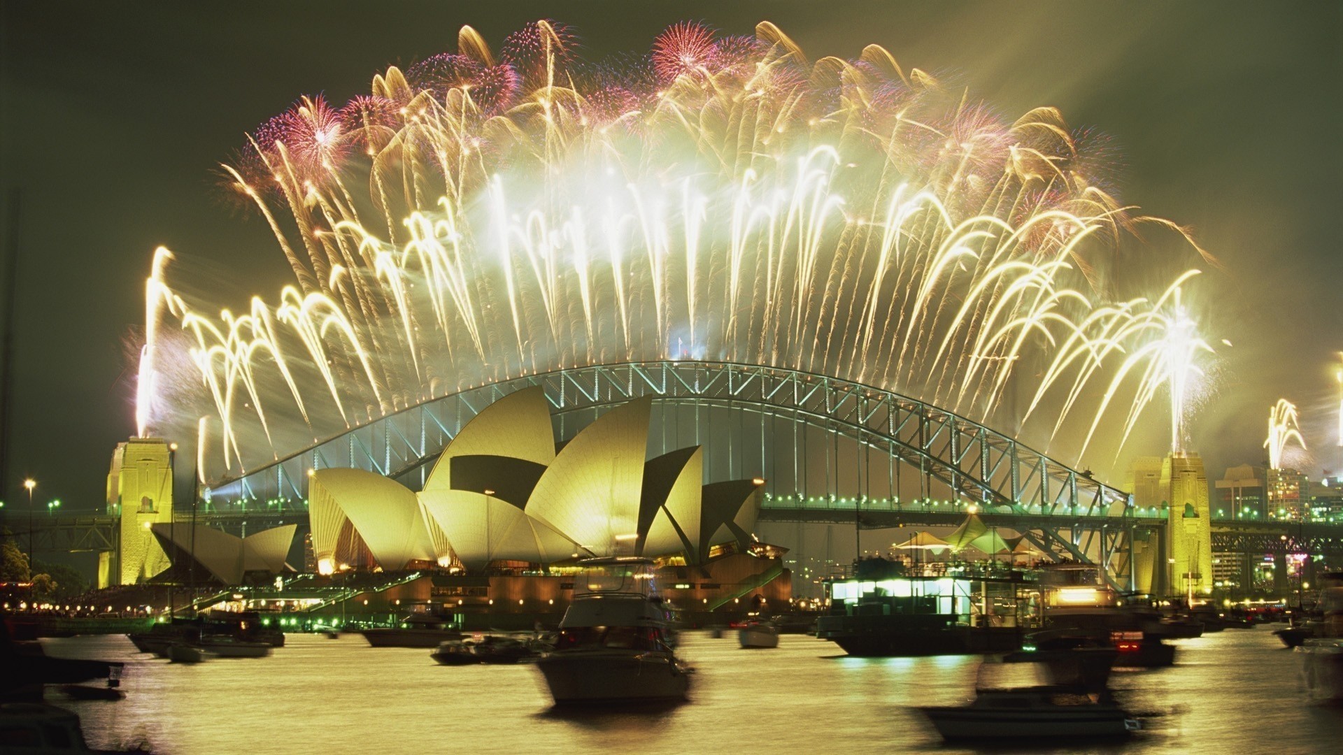 año nuevo fuegos artificiales puente puerto teatro sydney