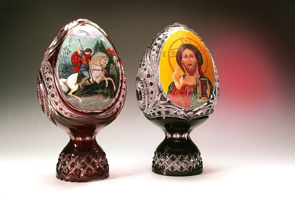 Crystal St. George eggs for Easter