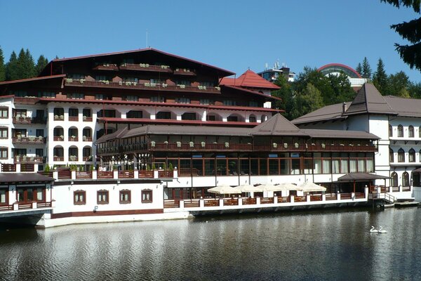 A large hotel on the river bank