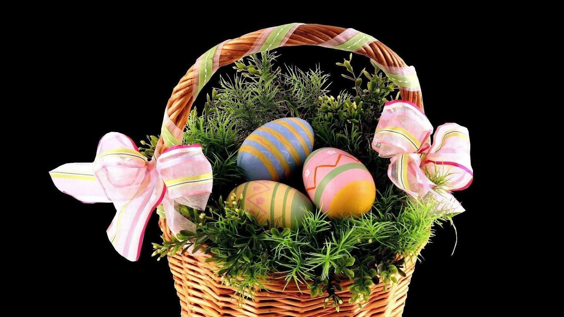 hintergrund schwarz korb ostern einkaufen bögen die auferstehung christi eier