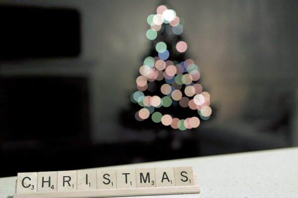 Christmas, colored lights on the Christmas tree