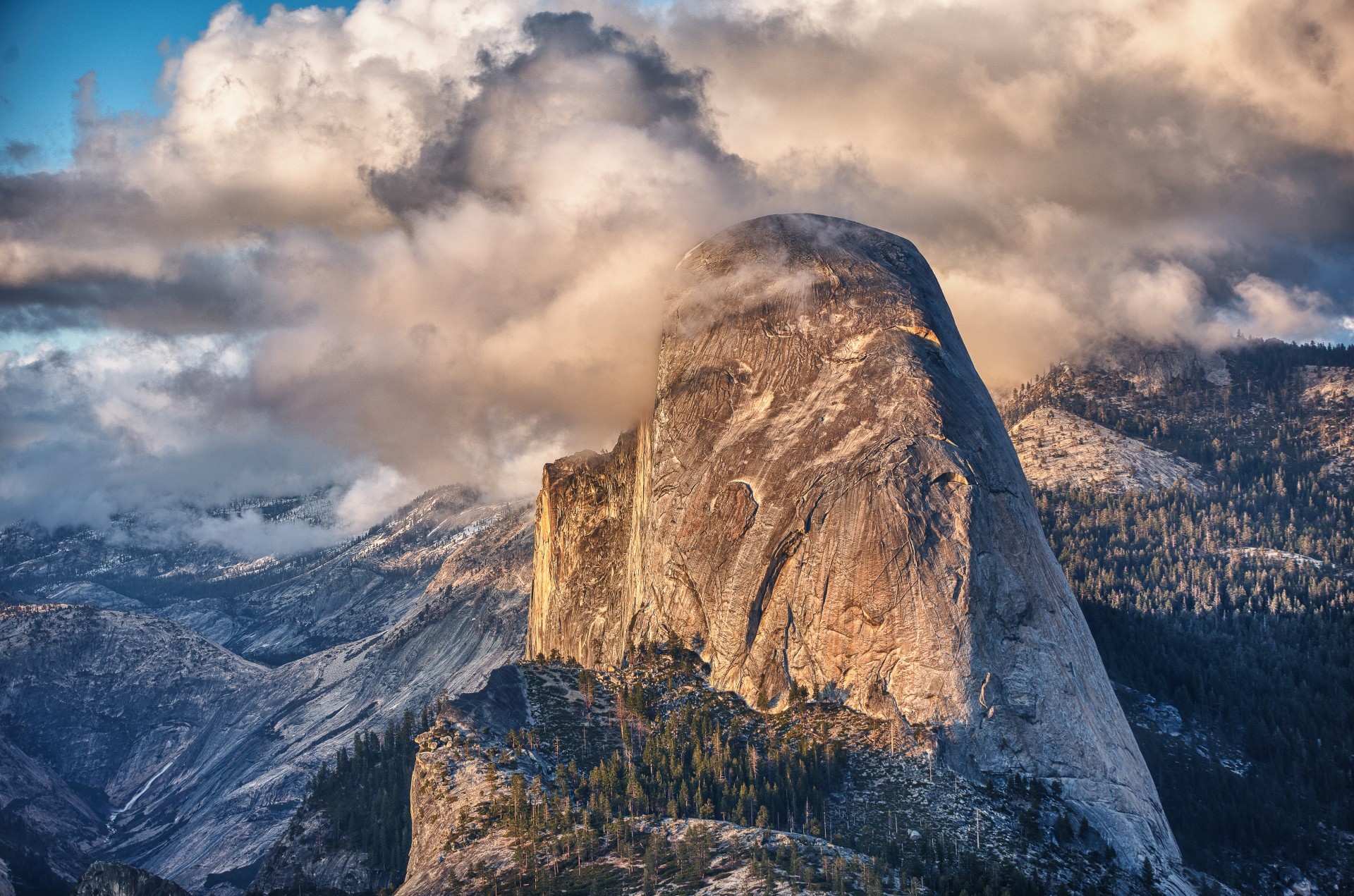 nuages nature forêt parc national de yosemite ciel montagnes états-unis