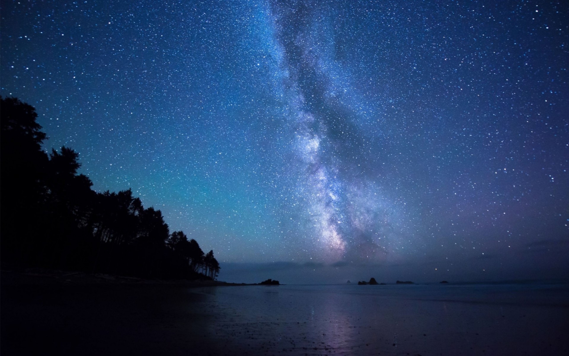 paisajes naturaleza islas cielo nocturno vía láctea