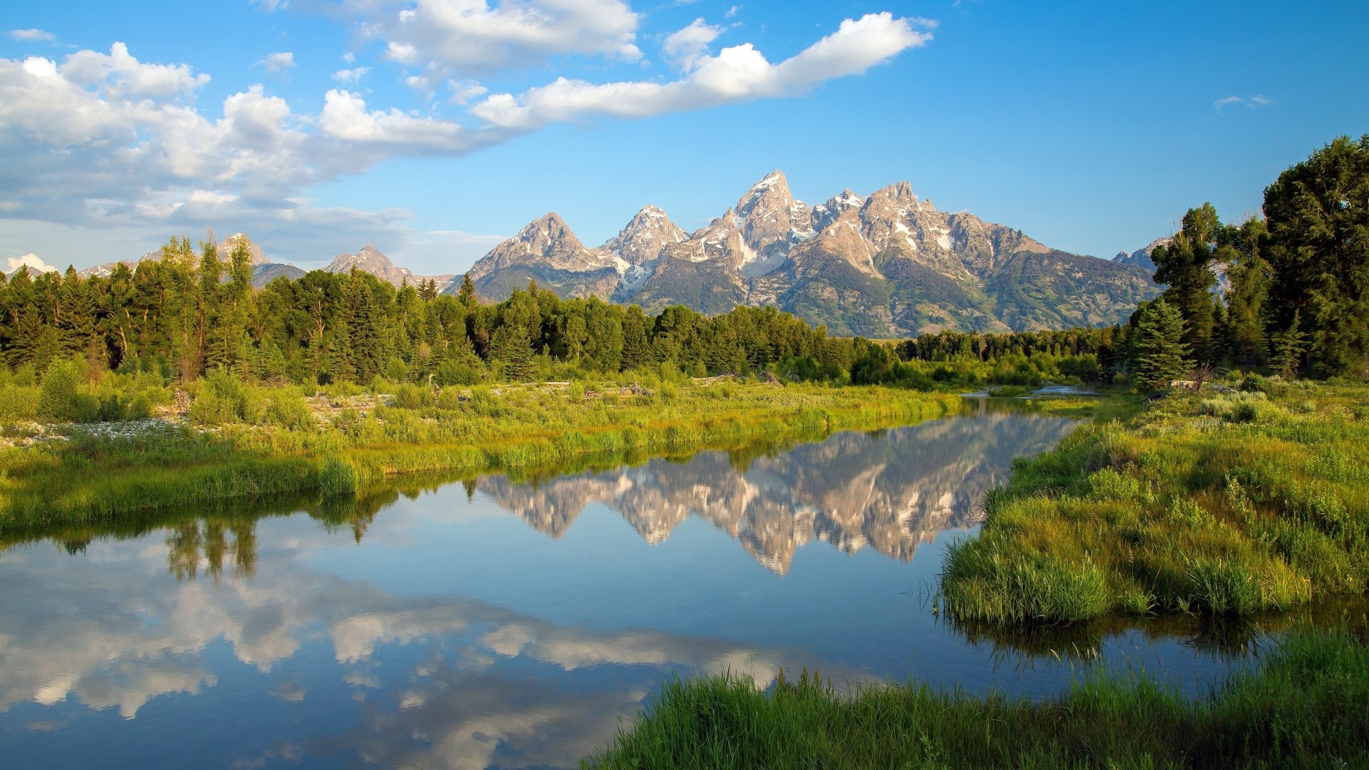 forêts paysages nature montagnes usa réflexions rivières wyoming réflexion