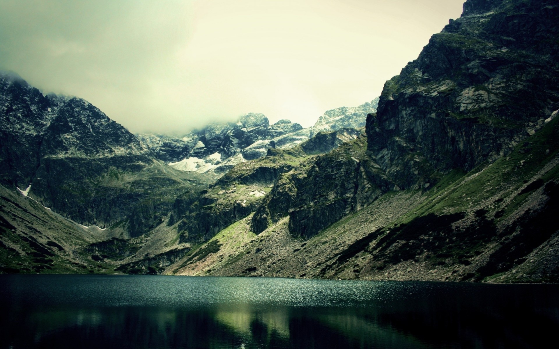 paesaggi laghi montagne nuvole natura acqua