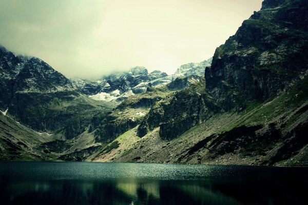 Amazing beauty of the lake and mountains