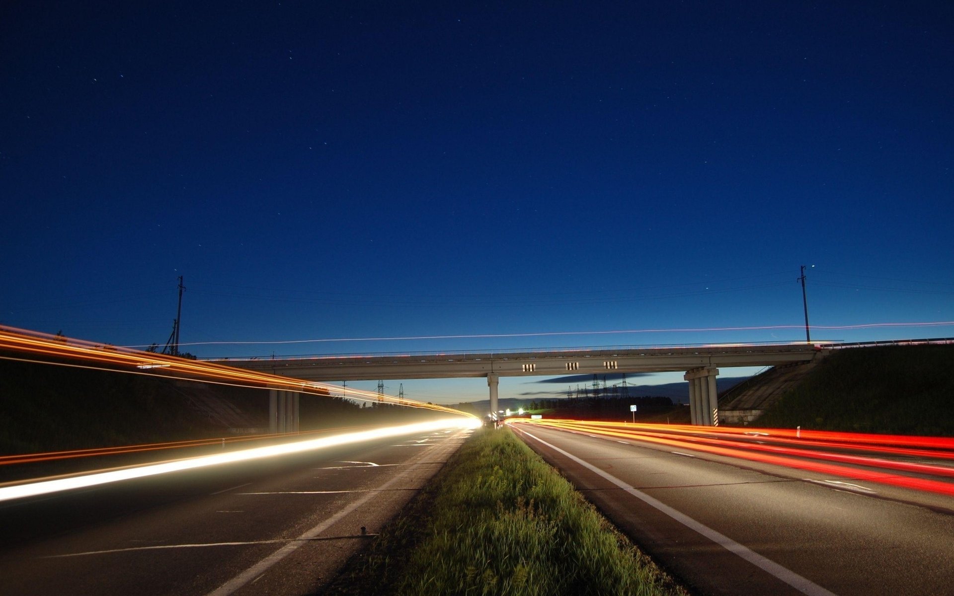 autoroute ciel soir joliment pont lumières