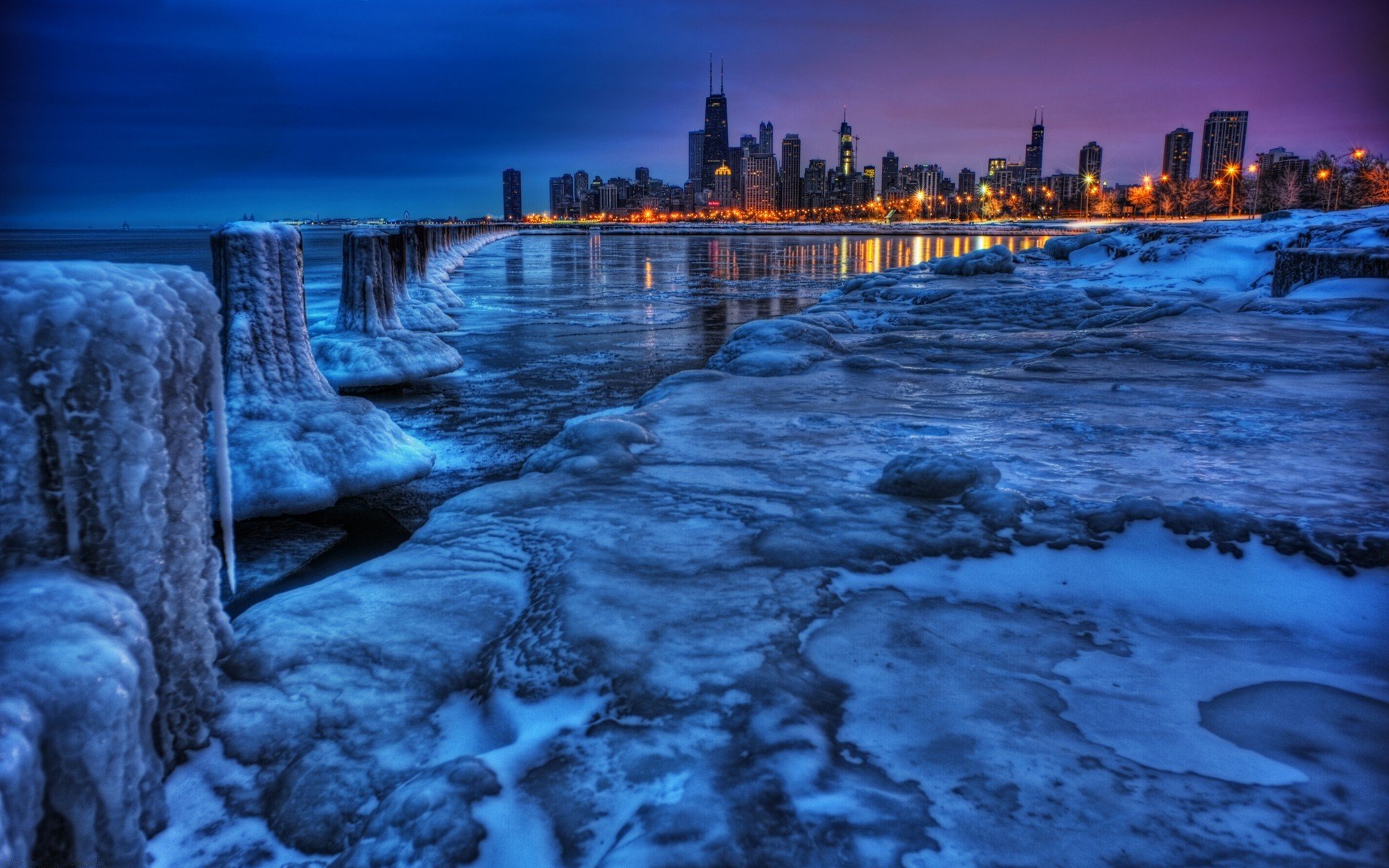 ciudad invierno paisaje vista