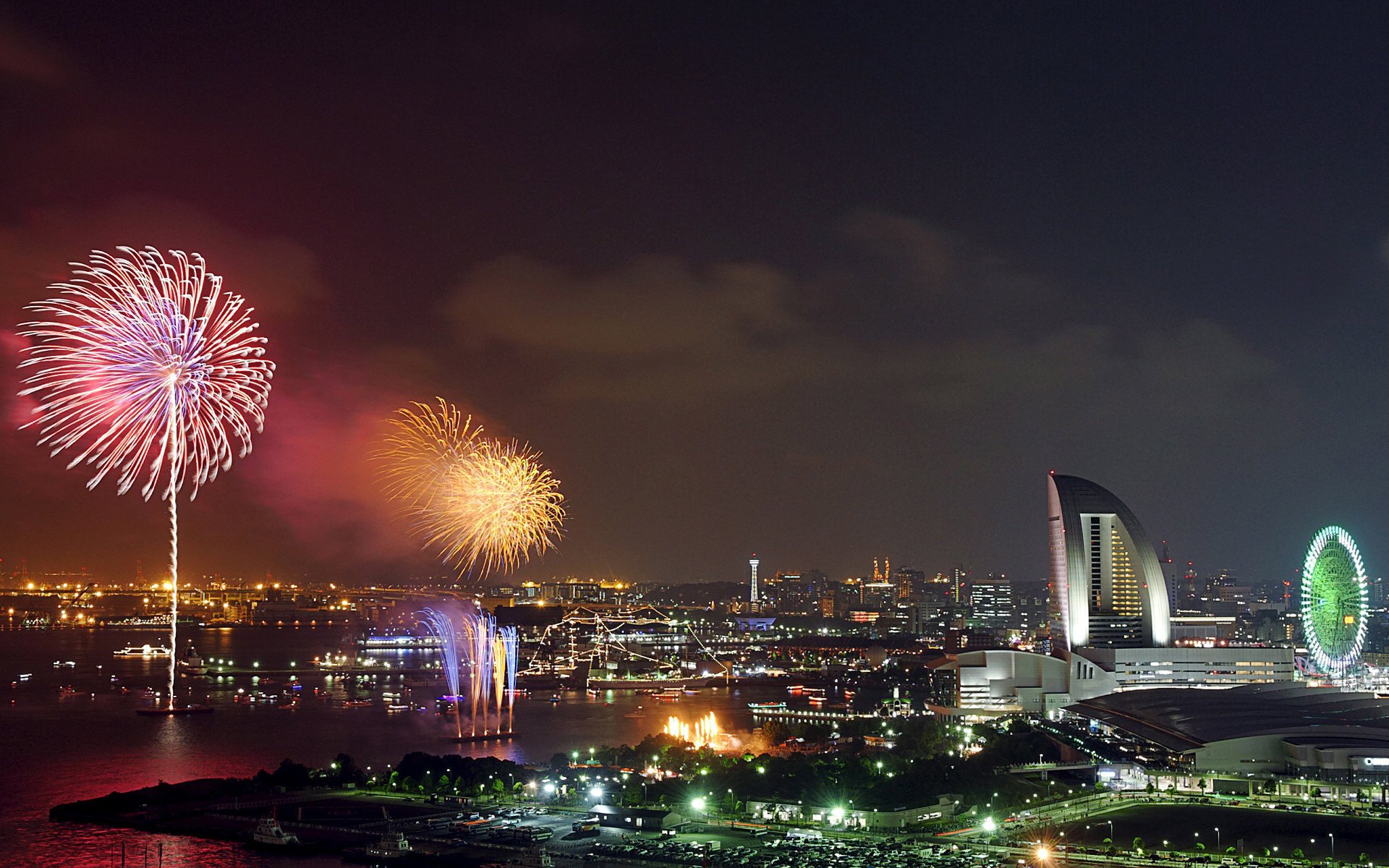 japan feuerwerke yokohama feuerwerk gruß kanagawa