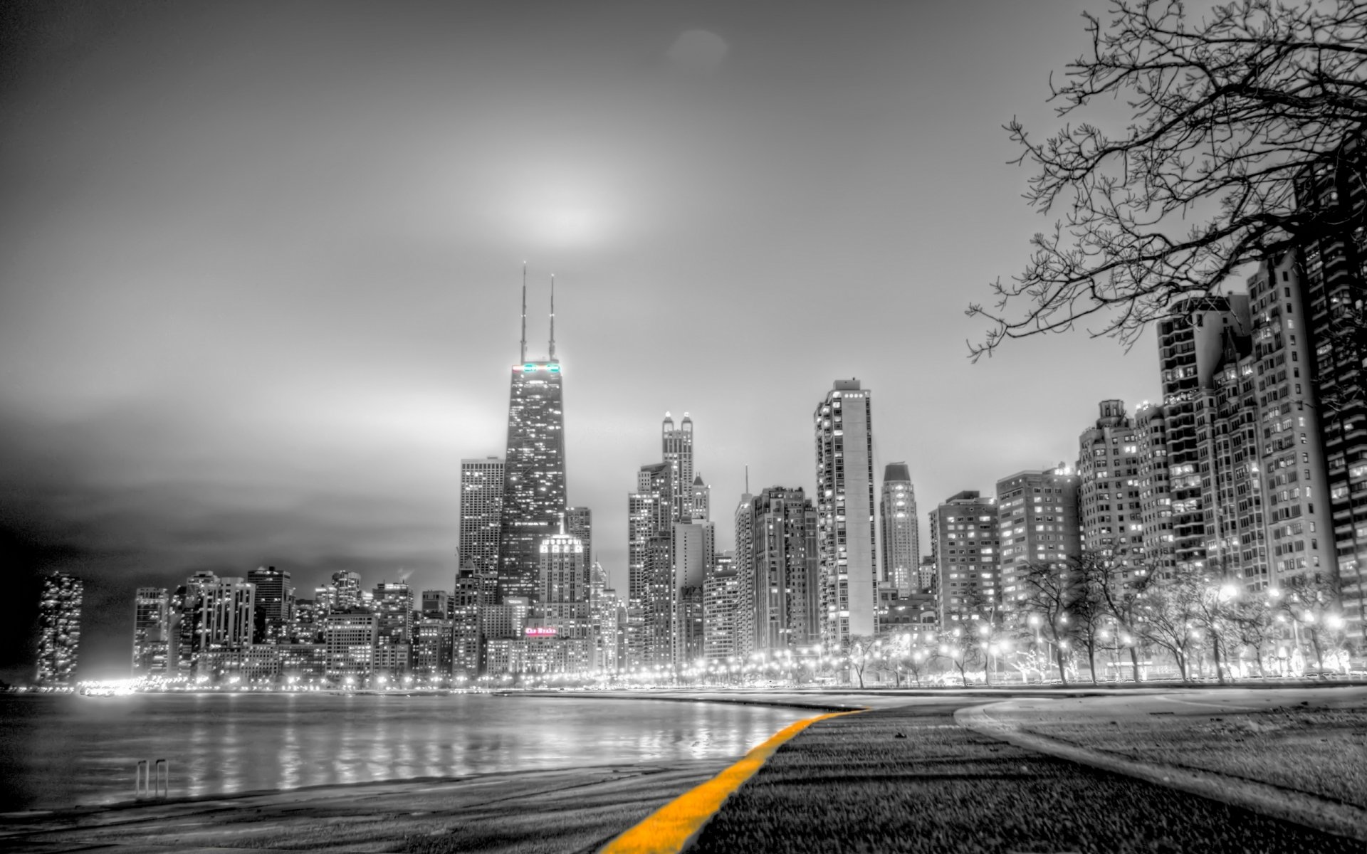 città foto in bianco e nero parco passerella