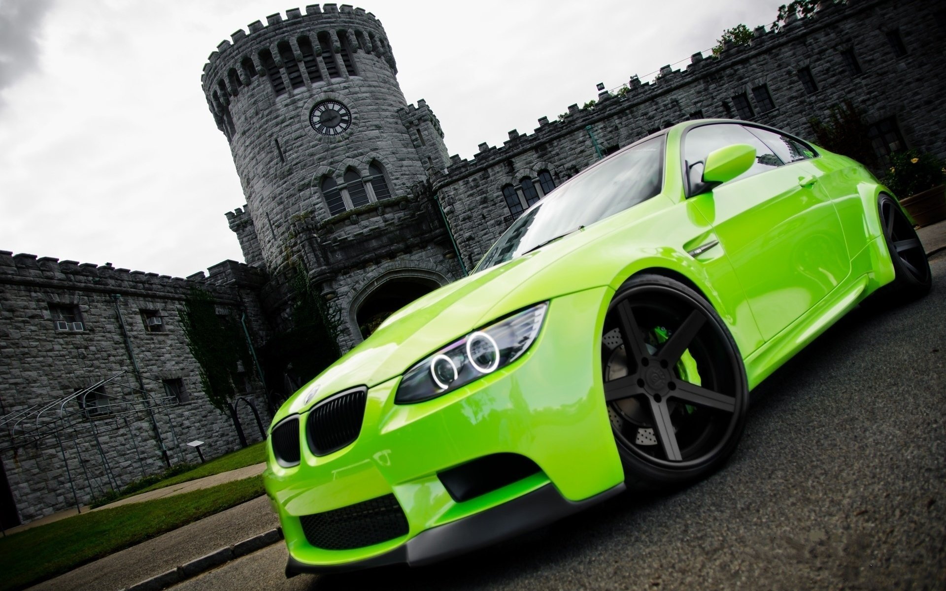 bmw bmw château forteresse vert auto jantes