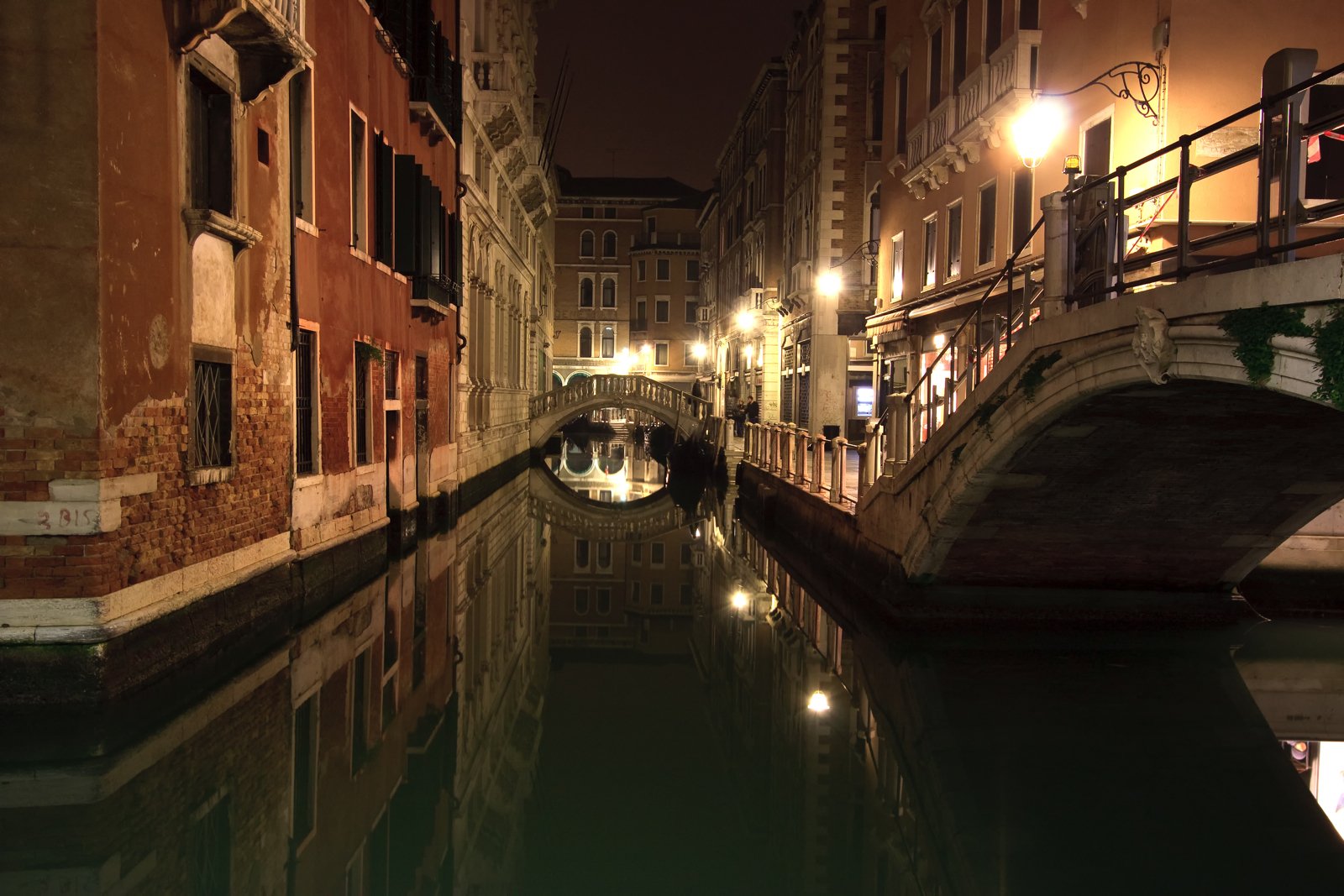 italy venice channel night