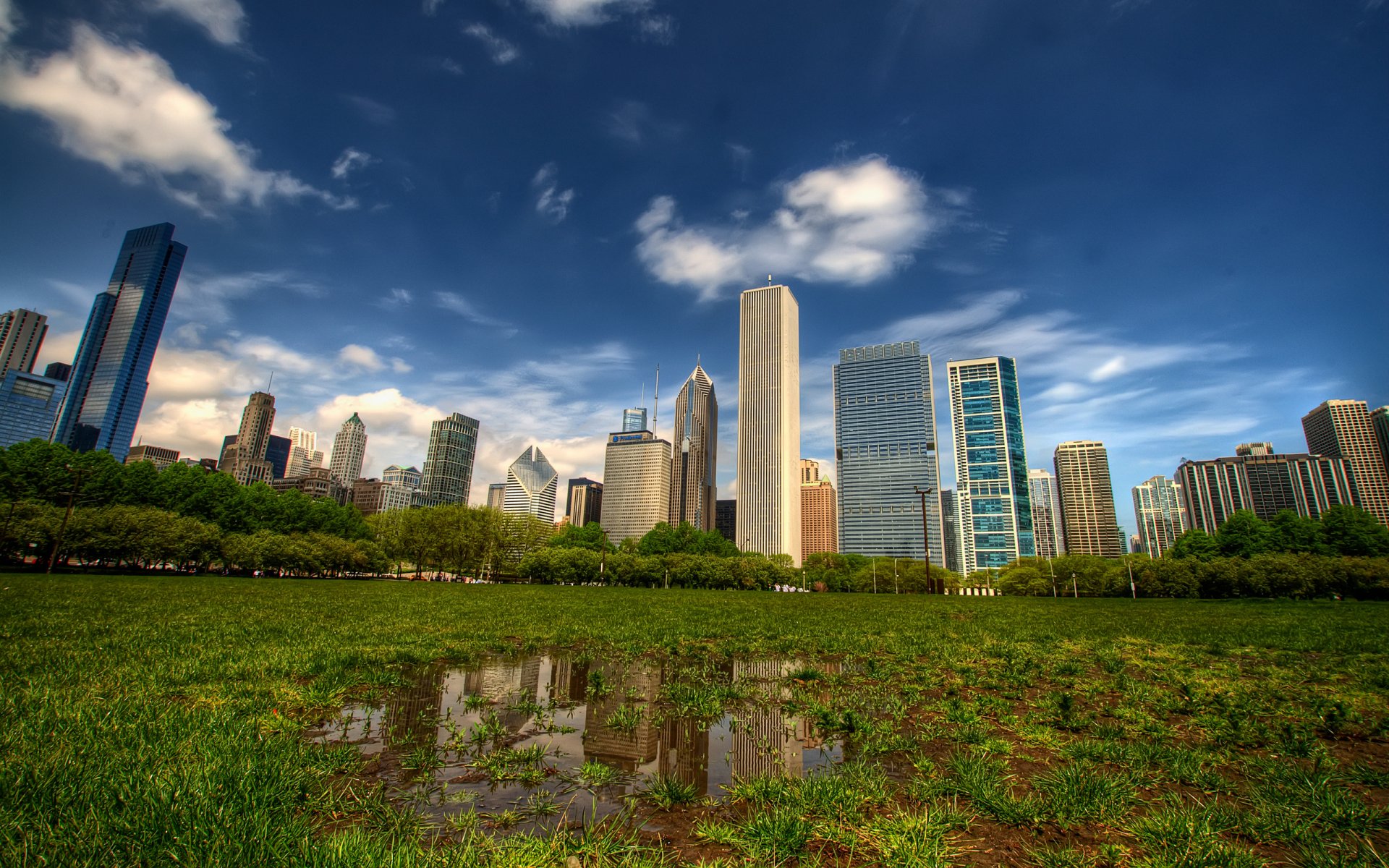 villes herbe flaques d eau flaque d eau maisons