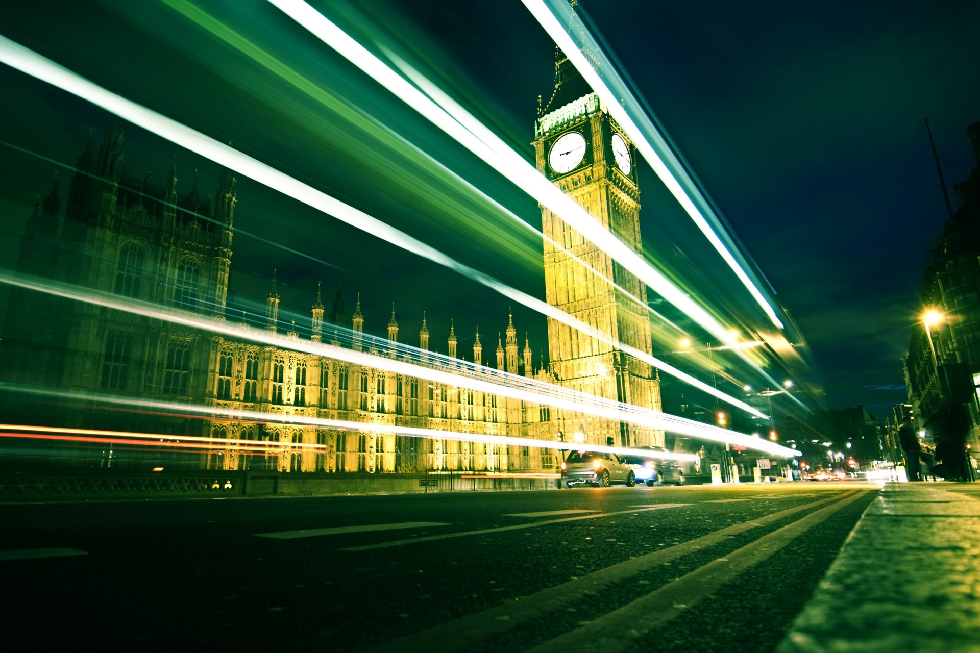 villes londres royaume-uni angleterre horloge route routes voitures soirée photos