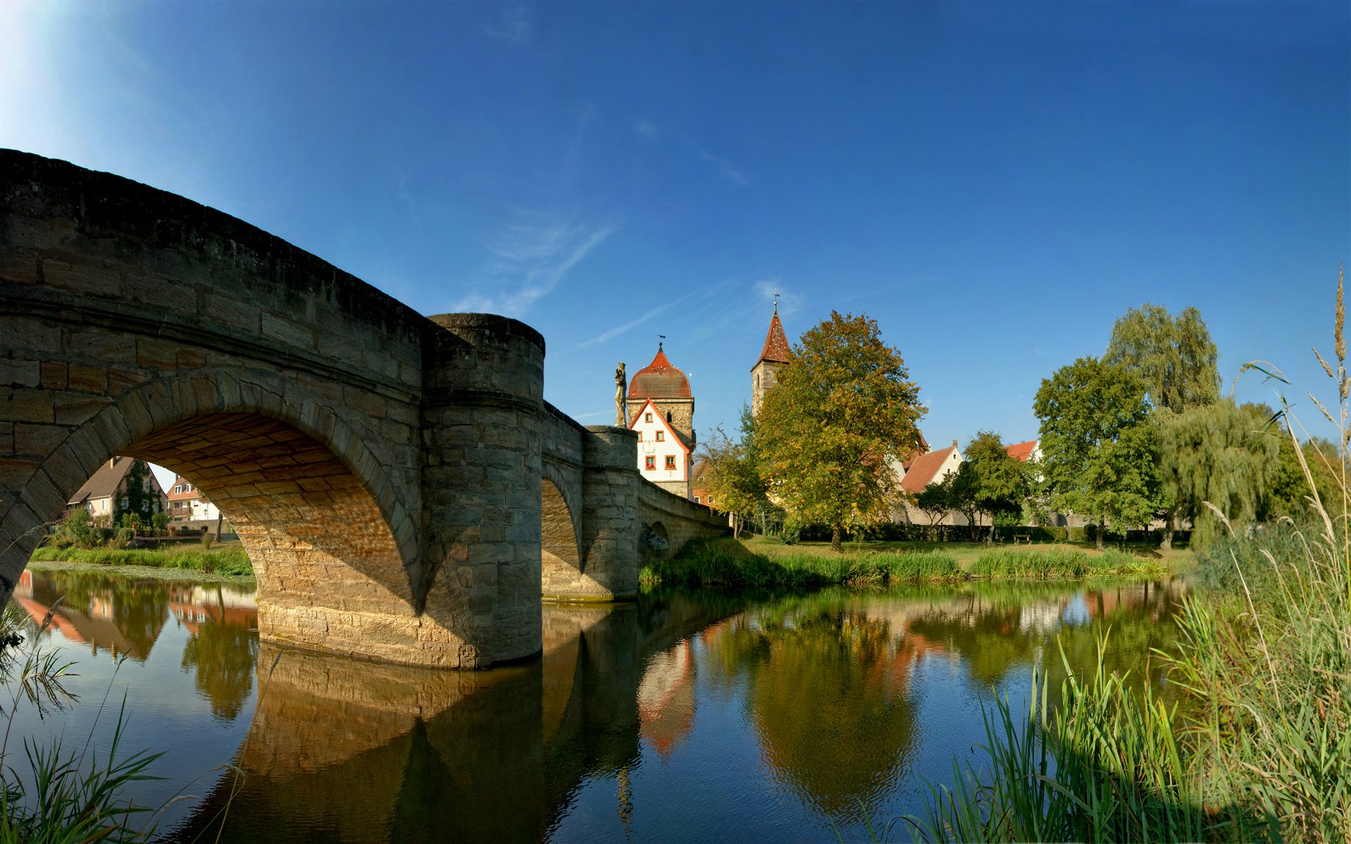 cities bridges rivers river water buildings building