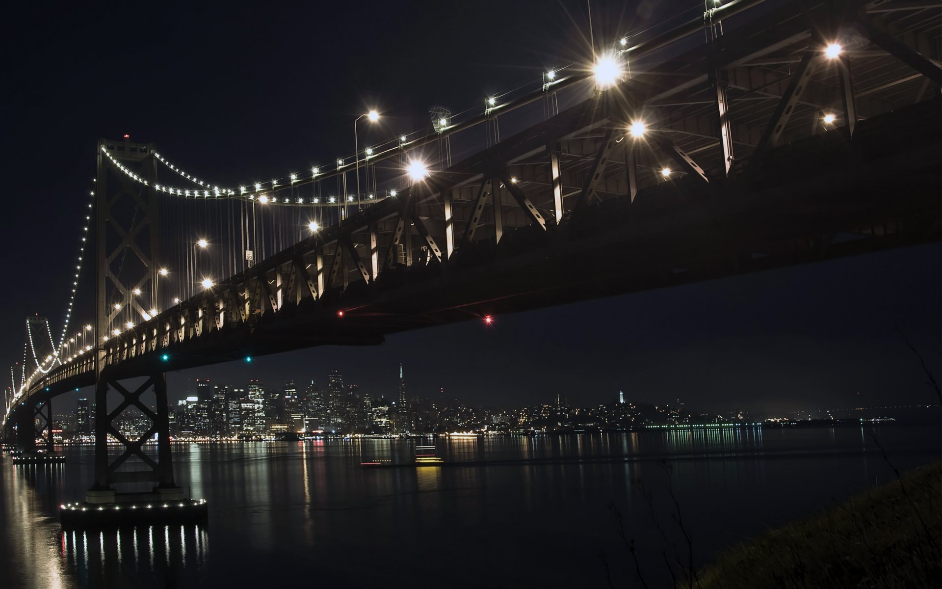 pont ville nuit décembre hiver