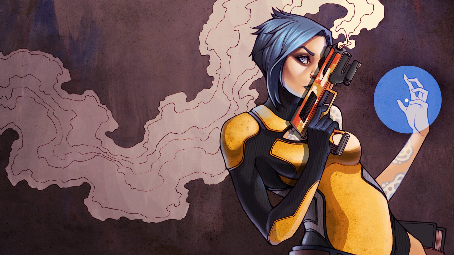 in borderlands 2 smoke maya art girl weapons gun